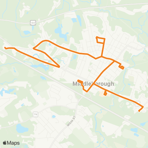 GATRA Downtown Middleborough Shuttle map
