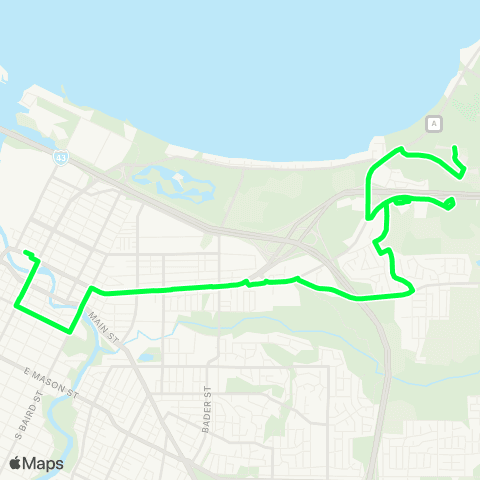 Green Bay Metro Lime map