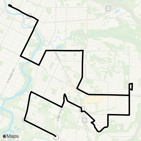 Green Bay Metro Limited Service map