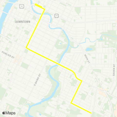 Green Bay Metro Yellow map