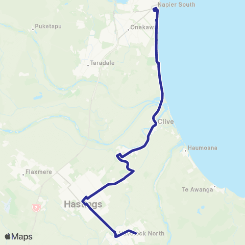 goBay Napier - Hastings - Te Mata map