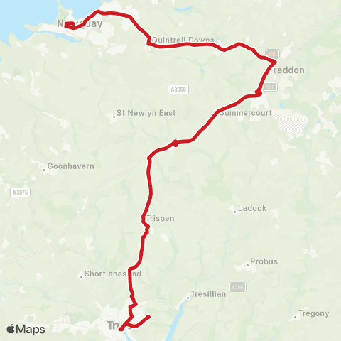 Go Cornwall Bus Bus Station - Temp Bus Station map