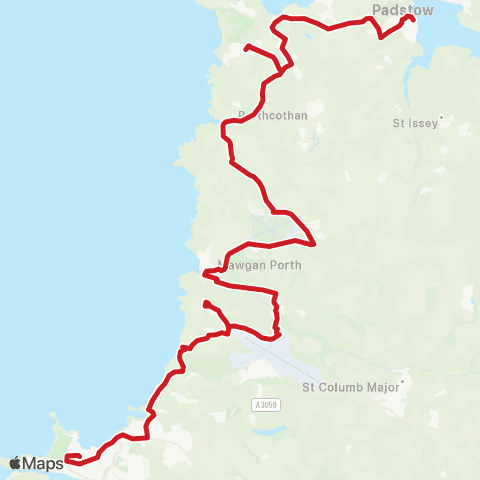 Go Cornwall Bus Bus Station - Padstow Bus Terminus map