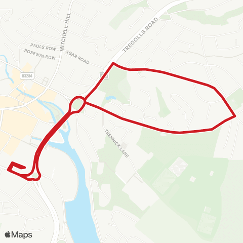 Go Cornwall Bus Temp Bus Station - Temp Bus Station map
