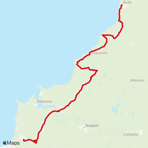 Go Cornwall Bus Widemouth Manor - The Strand map