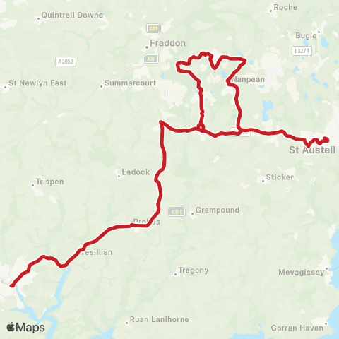 Go Cornwall Bus Bus Station - Temp Bus Station map