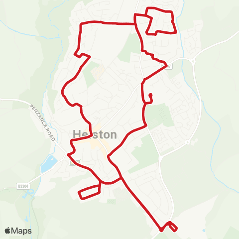 Go Cornwall Bus Seven Stars - Blue Anchor map