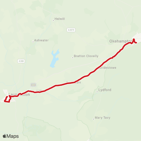 Go Cornwall Bus Westgate Street - Railway Station map