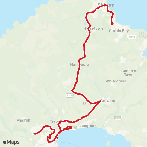 Go Cornwall Bus Bus Station - Tesco map