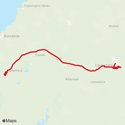 Go Cornwall Bus Clease Road - Westgate Street map