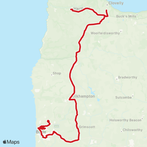 Go Cornwall Bus Trelawney Avenue - Northgate Green map