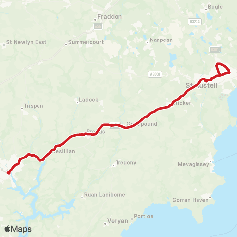 Go Cornwall Bus Bus Station - Temp Bus Station map
