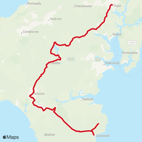 Go Cornwall Bus The Square - Temp Bus Station map