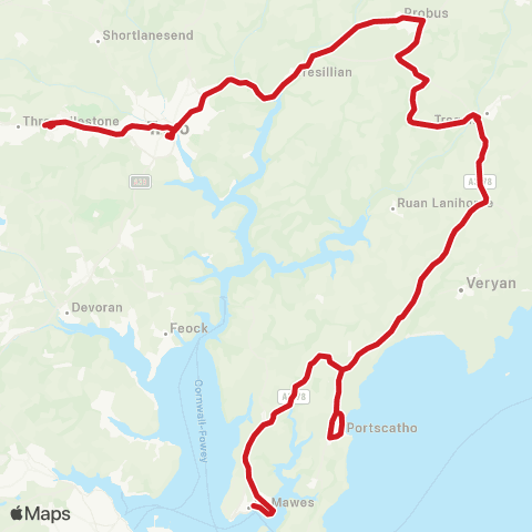 Go Cornwall Bus Car Park - Temp Bus Station map