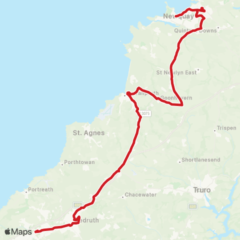 Go Cornwall Bus Railway Station - Bus Station map