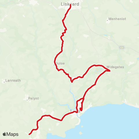 Go Cornwall Bus Post Office - Crumplehorn map