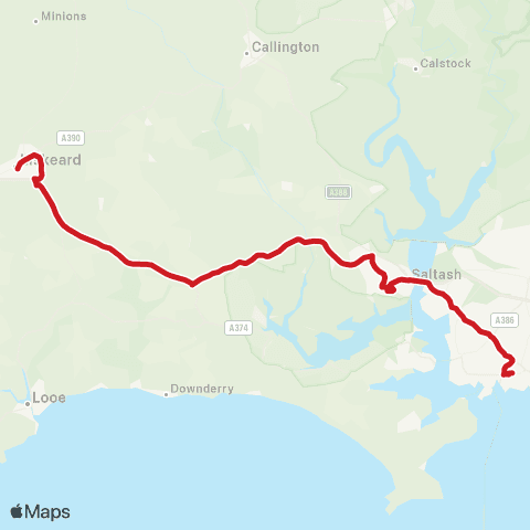 Go Cornwall Bus Broad Walk - Kernow Mill map