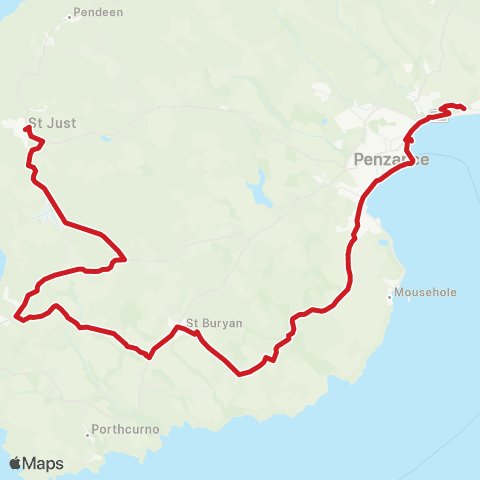 Go Cornwall Bus Bus Station - Morrisons map