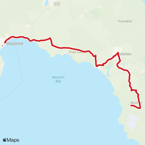 Go Cornwall Bus Sainsbury's - Bus Station map