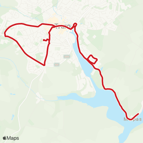 Go Cornwall Bus Heron Inn - Heron Inn map