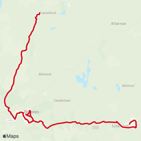 Go Cornwall Bus Post Office - Community Hospital map