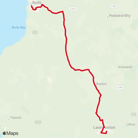 Go Cornwall Bus Westgate Street - The Strand map