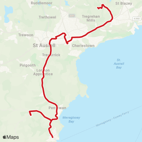 Go Cornwall Bus Trevarth - Bus Station map