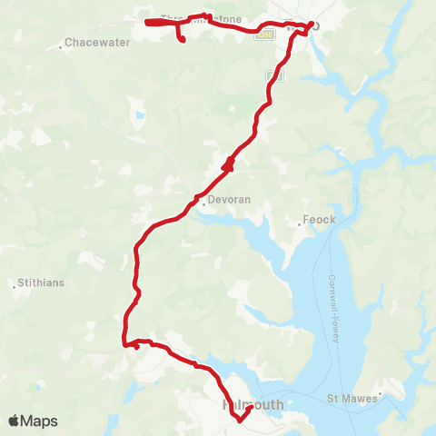Go Cornwall Bus The Moor A - Temp Bus Station map