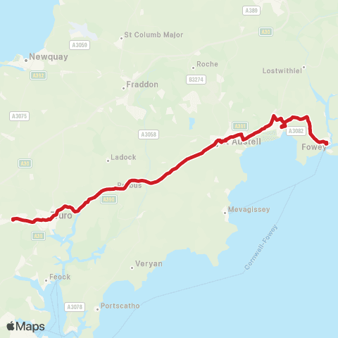 Go Cornwall Bus Truro Coll Main Entrance - Main Car Park map