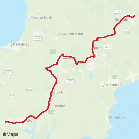 Go Cornwall Bus Truro College Main Entrance - Asda map