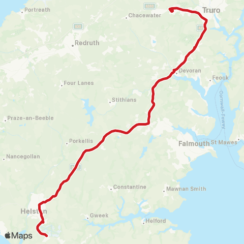 Go Cornwall Bus Truro Coll Main Entrance - Sainsbury's map