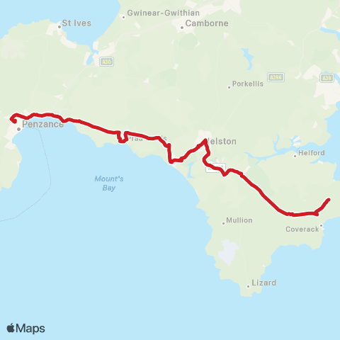 Go Cornwall Bus Car Park - Penwith College map