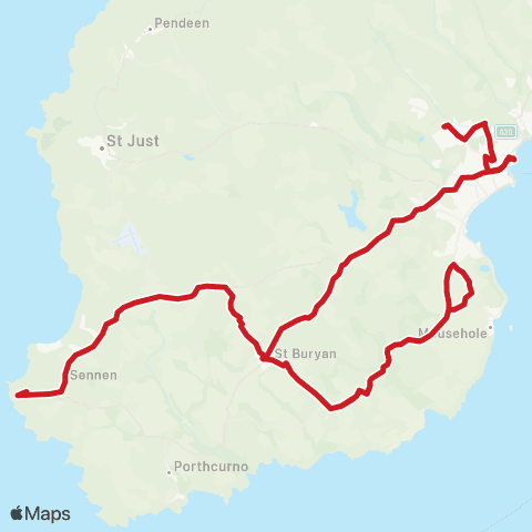 Go Cornwall Bus Car Park - Bus Station map