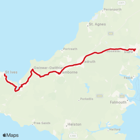 Go Cornwall Bus The Terrace - Temp Bus Station map