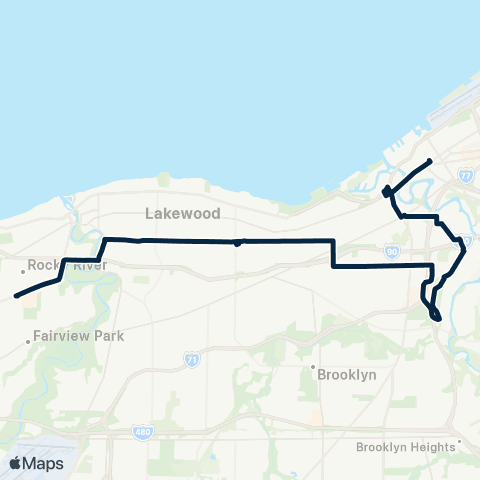GCRTA Madison–Clark map