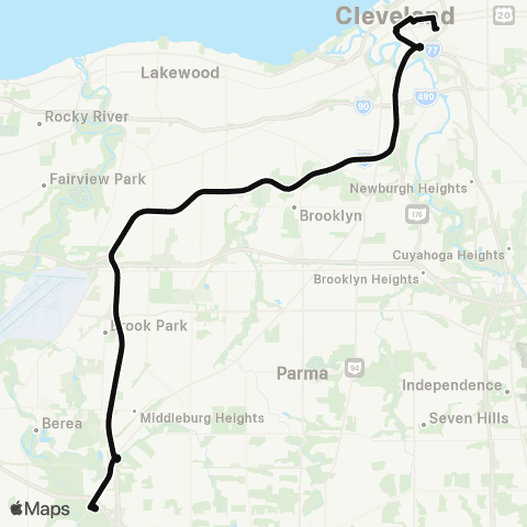 GCRTA Strongsville Park-N-Ride map