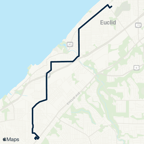 GCRTA Hayden–East 185 map