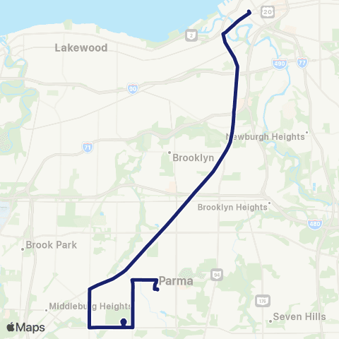 GCRTA Metrohealth Line map