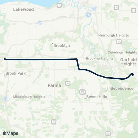 GCRTA Brookpark–Rockside map