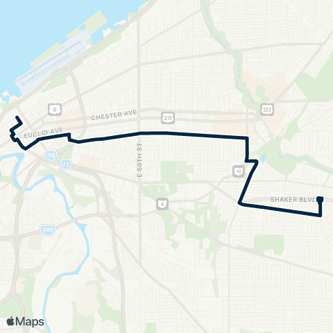 GCRTA Cedar–Buckeye map
