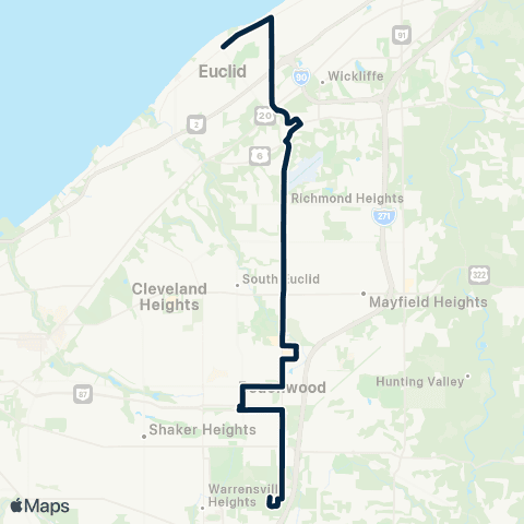 GCRTA East 260–Richmond map