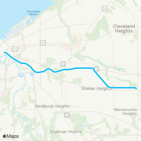 GCRTA Blue Line map