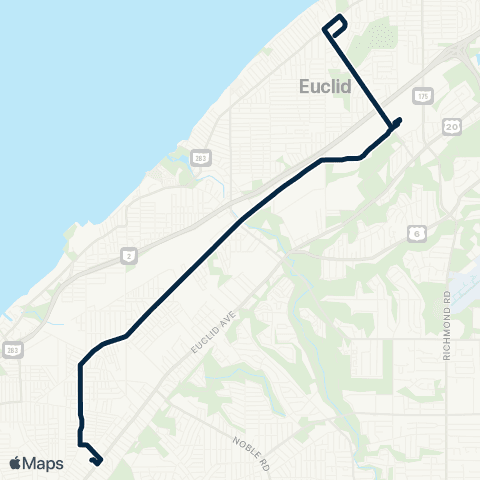 GCRTA St. Clair–Babbitt map