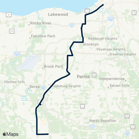 GCRTA Pearl–Tiedeman map