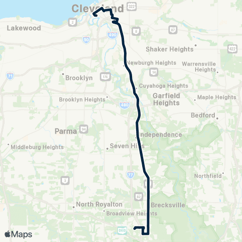 GCRTA Brecksville map