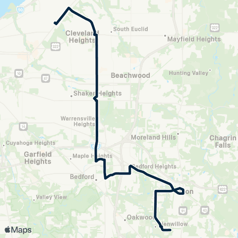 GCRTA Warrensville map