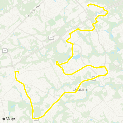 Gwinnett County Transit Lilburn - GTC map