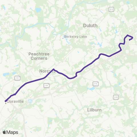 Gwinnett County Transit Sugarloaf - Gwinnett TC - Doraville map