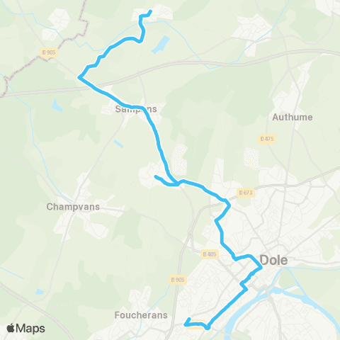 Grandole Mobilités Biarne - Dole map