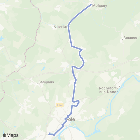 Grandole Mobilités Moissey - Dole map